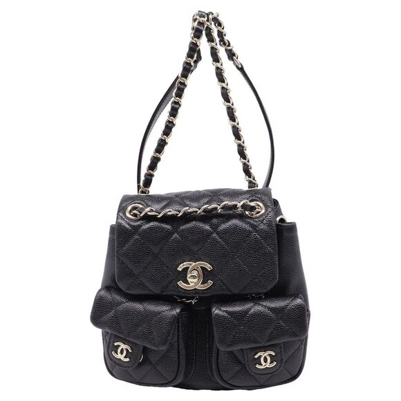 CHANEL Handbags - Chanel Small Duma Pockets Drawstring Backpack in Black Caviar Leather